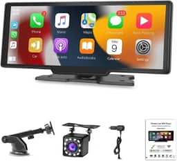 10.3 Inch Som de Carro, Multimidia Automotivo para Carplay e Android Auto, 1024 * 600 HD Tela, Para 7V - 32V Carro, Bluetooth e mais - Para uma direção segura e inteligente