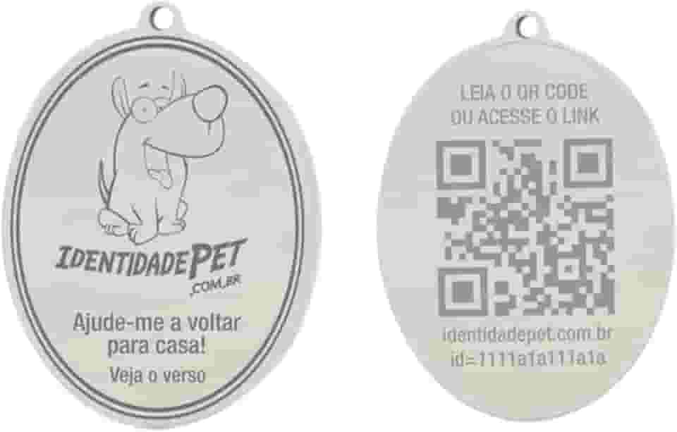 Medalha de Identificação Pet com QR-Code em Aço Inox Resistente a agua e arranhões– Fácil Ativação pelo Site - Sem Mensalidade nem Anuidade - Tag de Localização GPS com Notificação por E-mail