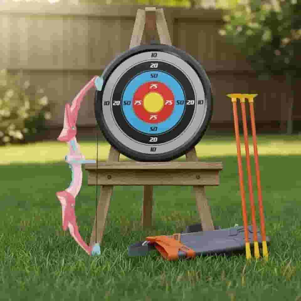 Brinquedo Arco e Flecha Infantil Radical com Luz Alvo e Flechas com Ventosas