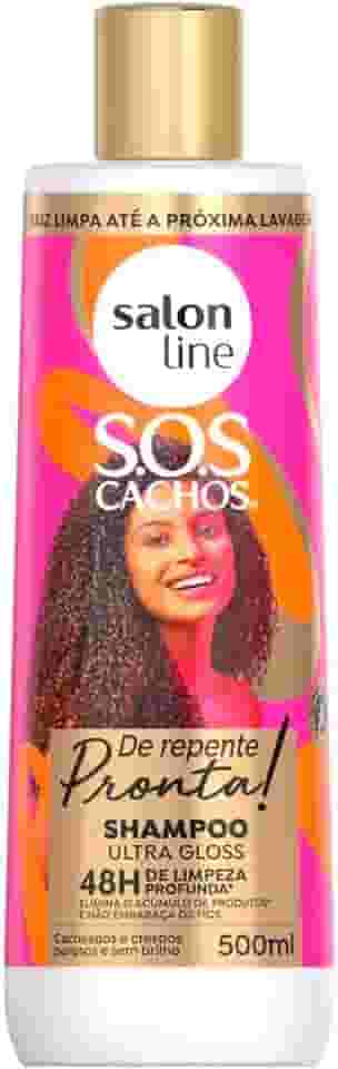 Salon Line, Shampoo, SOS Cachos, De Repente Pronta, Vegano - Para Cabelos Cacheados e Crespos, 500ml