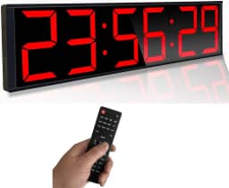 Relógio de parede digital enorme de 66 cm, cronômetro intervalado para academia, com contagem regressiva de segundos, cronômetro, 8 alarmes, luz noturna de 7 cores para