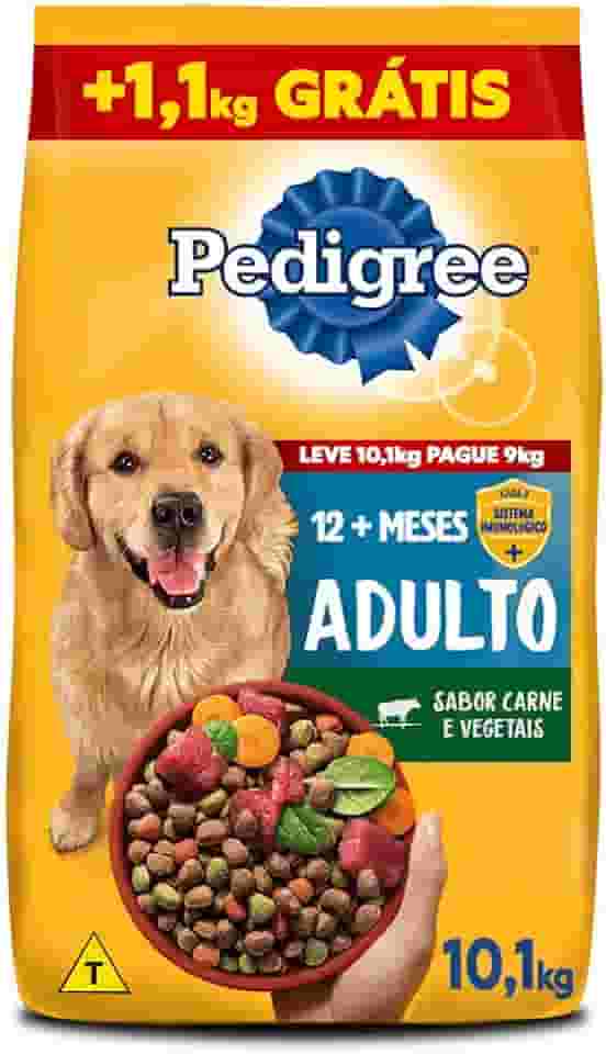 Ração Pedigree Carne e Vegetais Cães Adultos Raças Médias e Grandes Leve 10Kg e Pague 9Kg