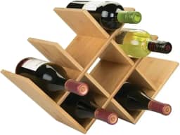 Adega organizador para vinhos bambu suporte 8 garrafas