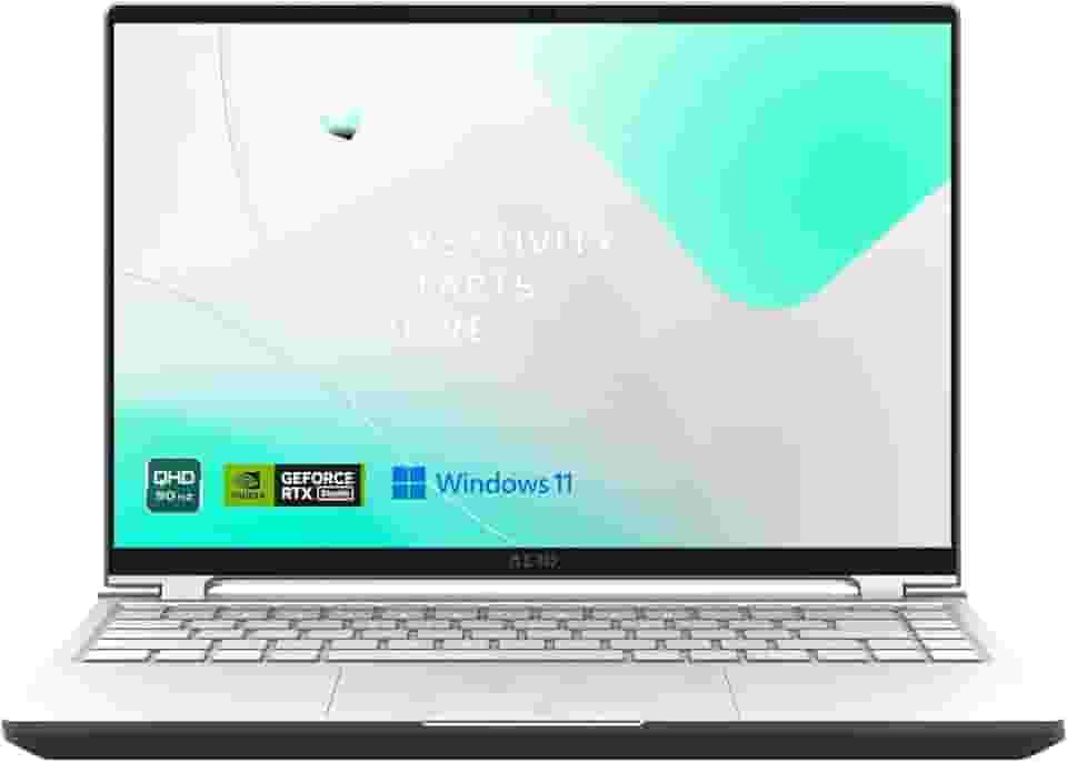 GIGABYTE AERO 14 OLED – 14 polegadas 16:10 Bisel 2.8K QHD+ 2880x1800 90Hz OLED - NVIDIA GForce RTX 4050 GPU 6GB GDDR6 - Intel Core i7-12500H - 16GB DDR5 RAM - SSD de 1TB - Win11 Home (AERO 14 OLED 9 MF-E2USBB4SH)