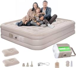 JOYFOX Colchão Inflável Queen Casal Cama De Campanha Bomba Inflável Com Bateria De Lítio Integrada 203 * 154 * 44cm