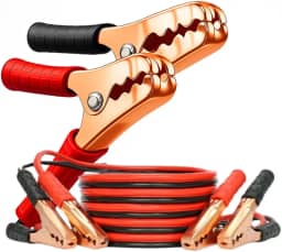 Kit de Cabo para Bateria Transferencia de Carga para Carros e Motos 10MM Chupeta para Bateria Auxiliar de Partida Reforçado com Garras Metálicas Isoladas Automotiva 2,2 Metros