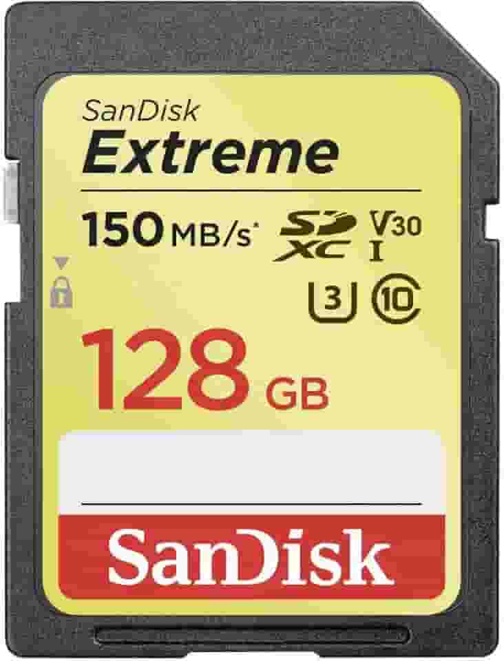 Cartão SanDisk 128GB Extreme SDXC UHS-I - C10, U3, V30, 4K UHD, cartão SD - SDSDXV5-128G-GNCIN