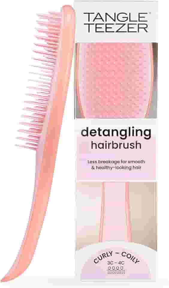 Tangle Teezer - Escova de cabelo desembaraçadora The Wet Detangler para texturas grossas a crespas. Ideal para o uso em fios úmidos Cor: Mango Pink