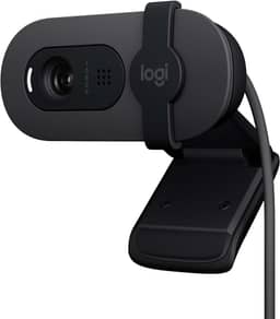 Webcam Full HD Logitech Brio 100 com Microfone Integrado, Proteção de Privacidade, Correção Automática de Luz e Conexão USB-A - Grafite