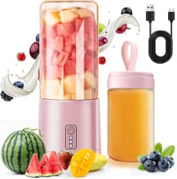 Zenkon Mini Liquidificador Portatil, Blender Portatil Portátil Pequeno, Mas Potente, Liquidificador Individual que Pode Funcionar por Muito Tempo, 80 * 80 * 200mm, 400ml