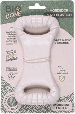 Mordedor Natural Biobone Osso Brinquedo Cães Roer Cães Médio Mordida Forte Fibra de Cana de Acúcar sem plático