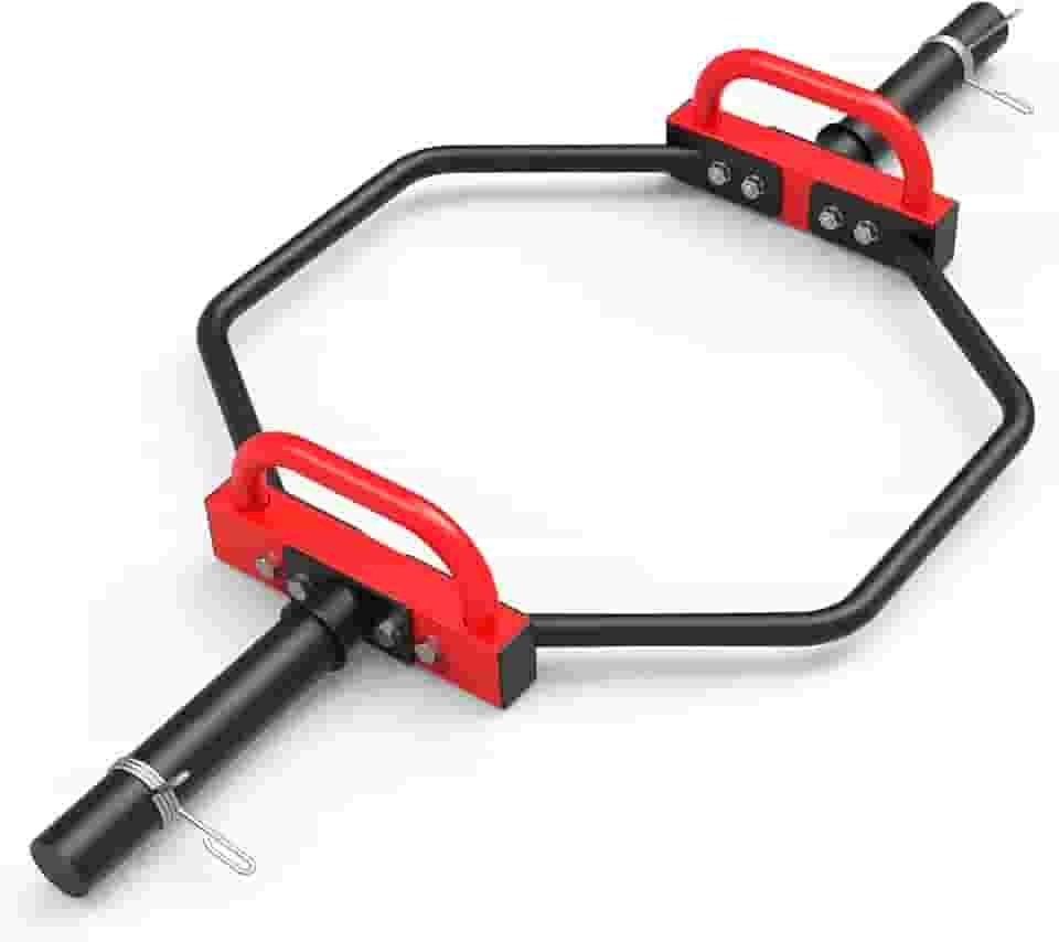 Barra hexagonal para halterofilismo olímpico de 5 cm, barra de levantamento terra de 123 cm para agachamentos, encolher de ombros, flexões, capacidade de peso de 181 kg adequada para exercícios de