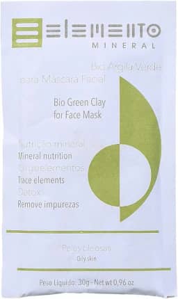 Elemento Mineral Máscara Facial Bio Argila Verde 30g Para pele Oleosa Limpeza Detox e Serenidade