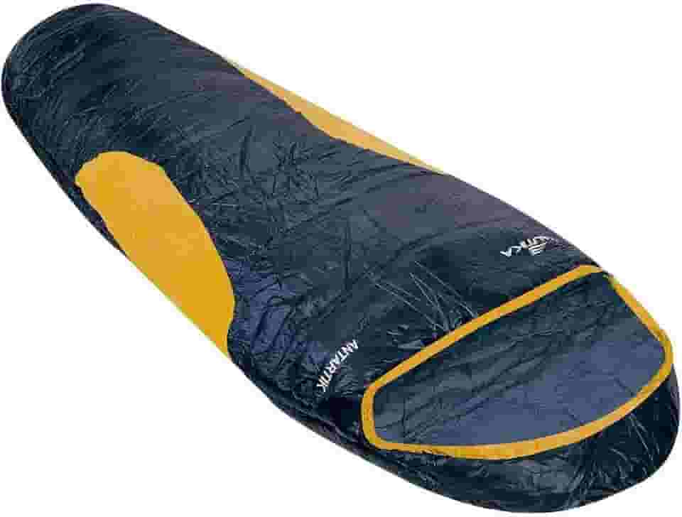 ntk, Saco de Dormir Tipo Sarcófago Antartik, com Faixa de Temperatura entre -7°C à 3°C, com Capuz Curvo e Bolsa de Compactadora, Preto com Laranja