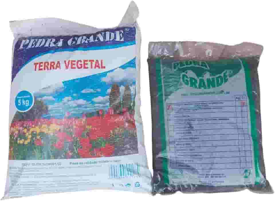 Kit Terra Vegetal 5kg + Húmus de Minhoca 3kg - Pedra Grande - Plantas - Horta - Vasos - Composto - Substrato