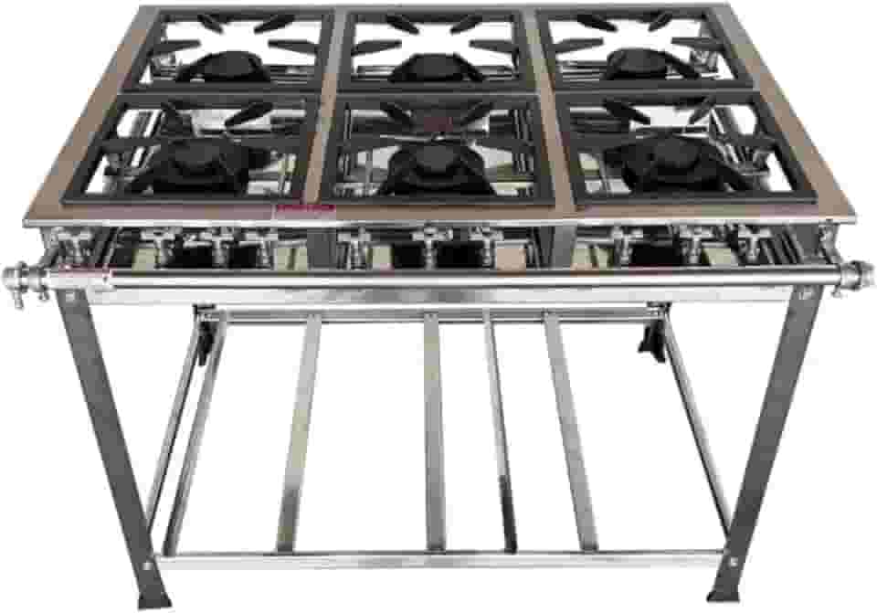 Fogão Industrial 6 Bocas 30x30 P5 em Aço Inox