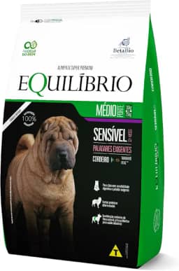 Equilíbrio Super Premium Cães Ração Cães Equilibrio Raças Médias Adulto Sensível Cordeiro 12Kg