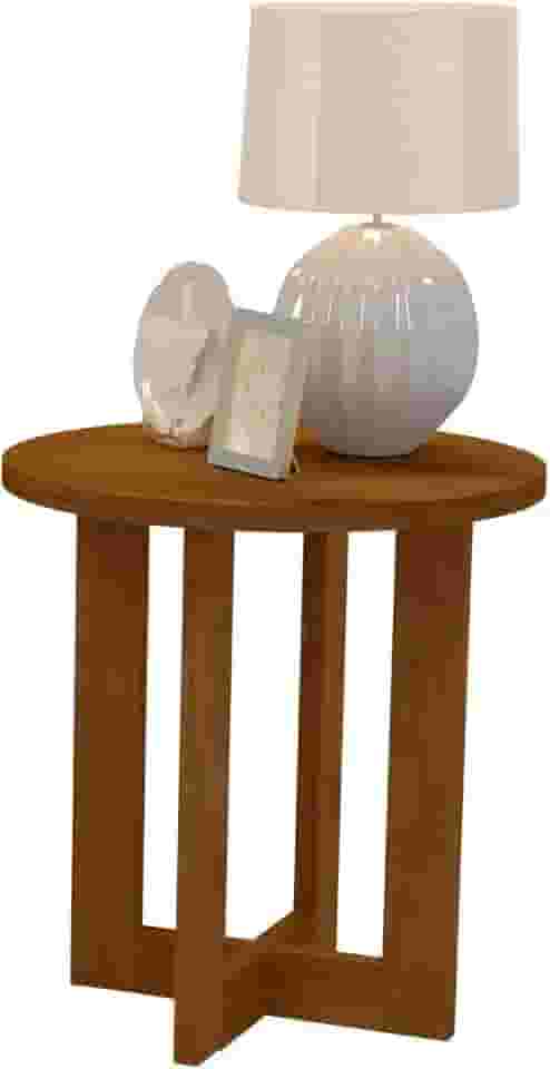 Mesa Lateral Luxo Redonda 8002 Cor Caramelo