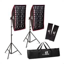 SOU FOTO Kit de Luz Para Gravar Video Profissional com Softbox com Tripé e Tela Grid