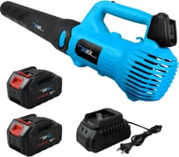 NEWONE Soprador de folhas, sem fio, elétrico, soprador de folhas/aspirador de folhas, aspirador de folhas leve de 20 V, 5 velocidades, com 2 baterias e carregador, portátil para cuidados com o