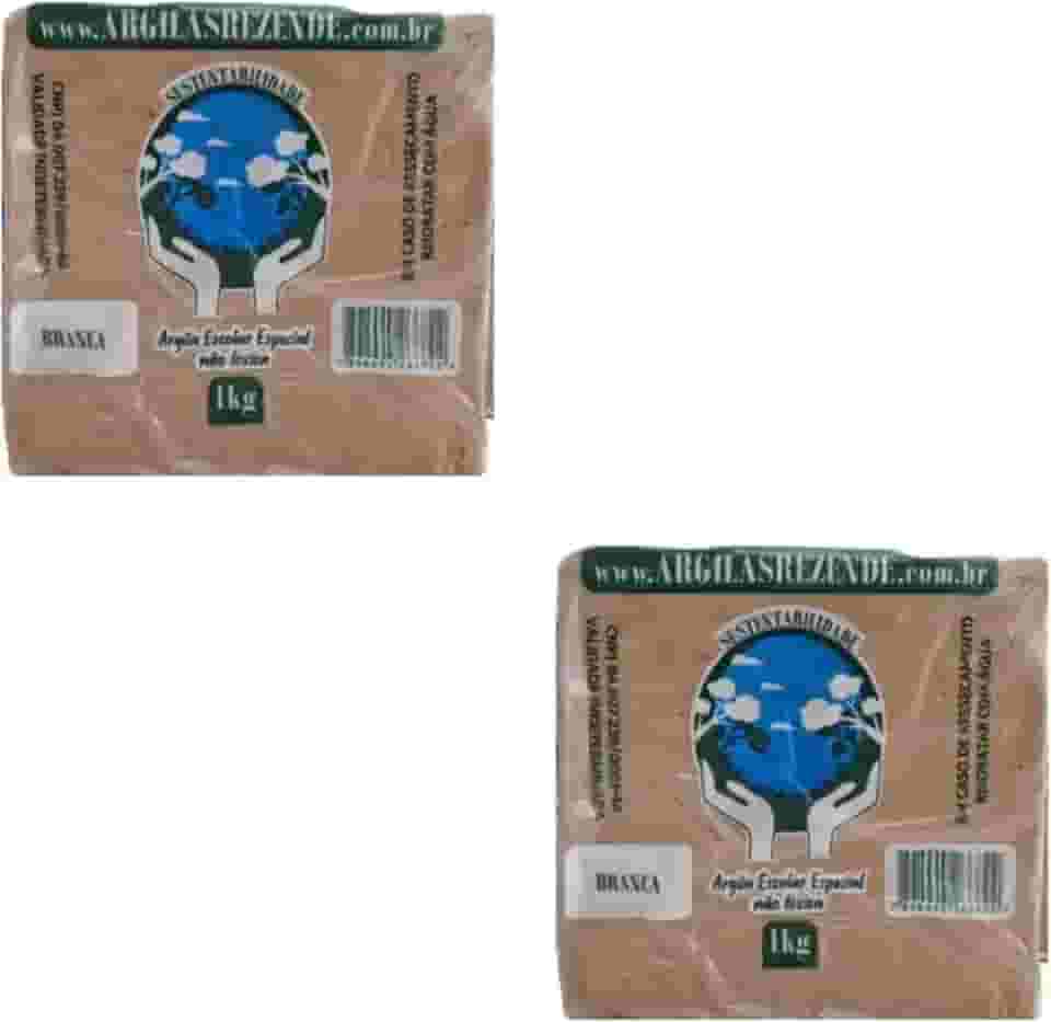Argila Escolar Branca para Modelagem, Não Tóxica, Kit com 2 Pacotes de 1kg
