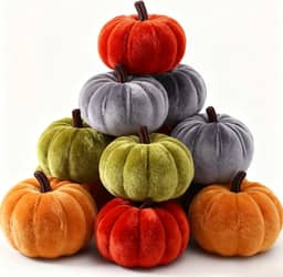 6 mini abóboras artificiais, ideal para outono artificial e abóboras de Halloween para mesa, cornija, decoração de festas de fim de ano