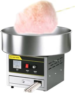 Máquina comercial de algodão doce de 1200 W, fabricante profissional de algodão doce, fabricante elétrico de algodão doce para festa de aniversário, prata