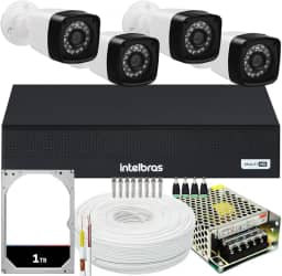 Kit Cftv 4 Câmeras Segurança Full Hd 1080p Dvr Intelbras 1TB