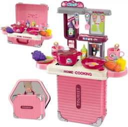 Cozinha Infantil Bancada 3 em 1 Maleta C/31 Peças Maxi Toys