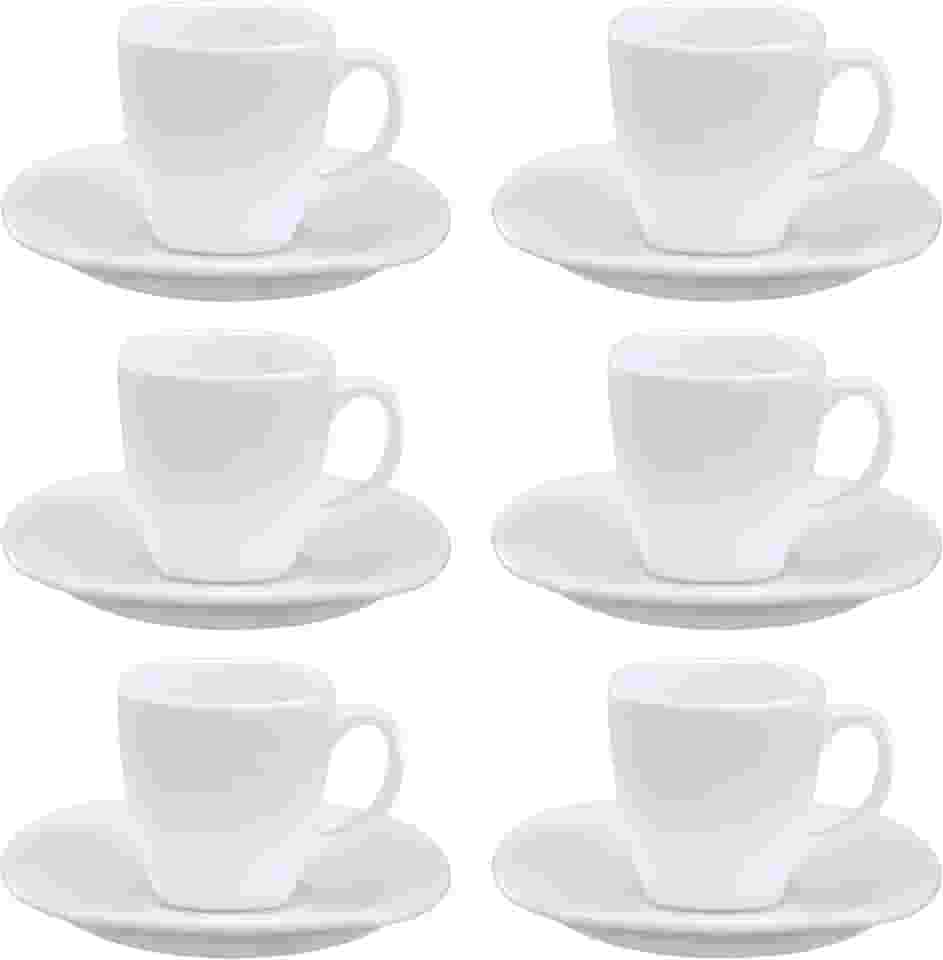 Jogo De Xícaras Com Pires Para Chá 12Pçs Quadra La Opala