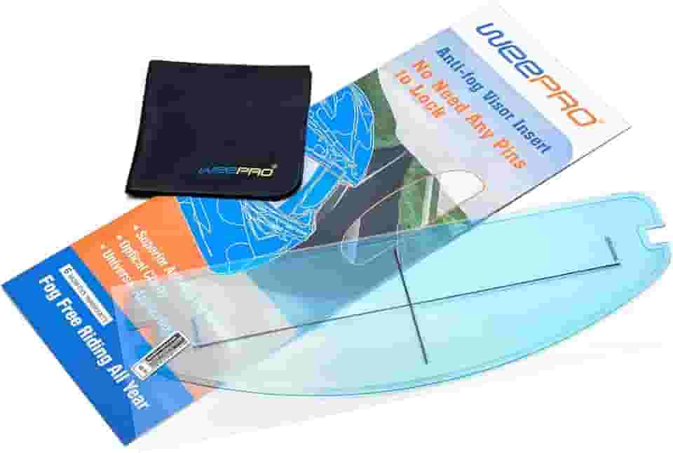 Película antiembaçamento universal para viseira de capacete de motocicleta, protetor facial de capacete, inserção de viseira antiembaçamento, lente de viseira de prevenção de neblina em manhãs frias e