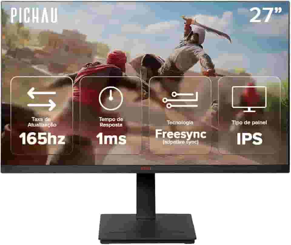 Monitor Gamer Pichau Centauri Pulse 27 | 27 Polegadas | Painel IPS | Quad HD (2K) | 165Hz | 1ms | FreeSync | HDMI/DP | PG-CRPLS27-BL01