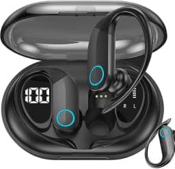 Fone de Ouvido Bluetooth TWS Esportivo Sem Fio com Gancho – Compatível com iPhone, Samsung, Xiaomi, Motorola, Lenovo e Celulares Android/iOS – Ideal para Academia e Caminhada