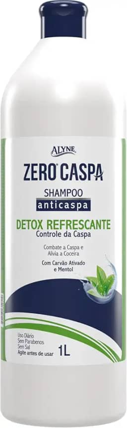 Alyne, Shampoo para cabelos, Zero Caspa Refrescante, 1 Litro, Azul