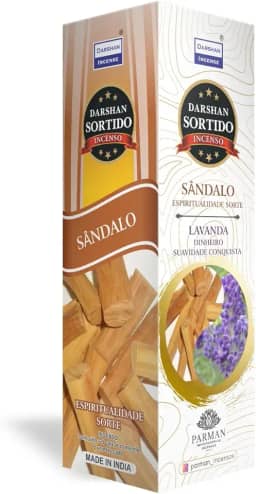 Incenso Sandalo + Lavanda Darshan Box 25 Caixas Com 8 Varetas