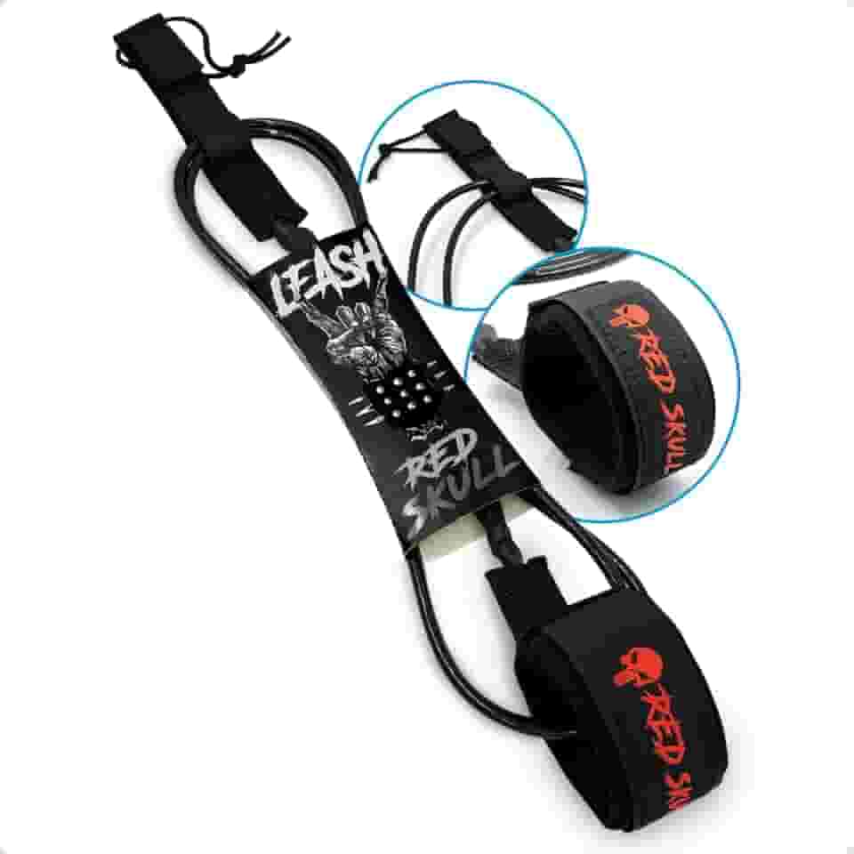 Leash Cordinha Surf 6 Pés 6mm Competição - Distorcedor Duplo Inox e Neoprene Confortável para Pranchinha (Ondas até 2m)