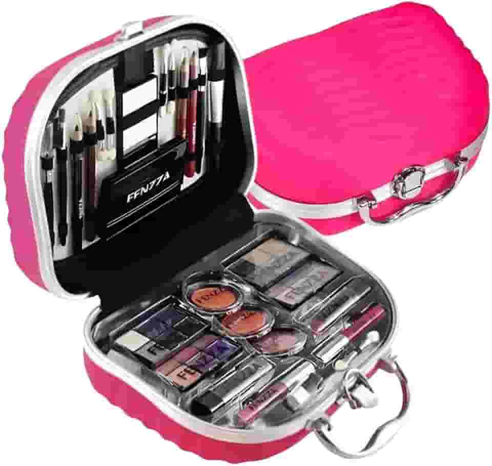 Maleta De Maquiagem Completa Portátil Fenzza - Rosa