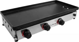 Chapa De Lanche A Gás Profissional Para Hamburguer Ideal Para Restaurantes - Com 3 queimadores, 4 Níveis De Calor E Controle De Temperatura Ajustável - Fabricada Em Inox Com Revestimento Antiaderente