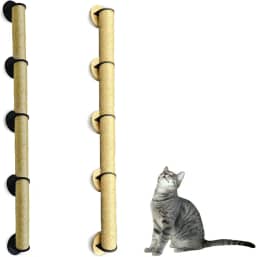 Arranhador Gigante para Gatos, Torre de Sisal 2 Metros, Fixação na Parede sem Furos, Carpete Resistente (MALTE)