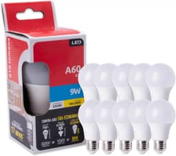 Kit 10 Lampadas Led 9W A60 Bivolt Base E27 Luz Branca 6500K 110V/220V G-light
