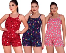 Kit 3 Conjuntos Conforto Pijama Feminino Verão Alcinha Baby Doll