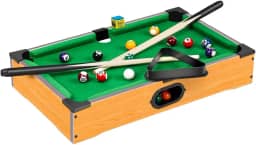 Mini Mesa de Sinuca Com 2 Tacos e 16 Bolas - Bilhar Snooker 35x26x7cm, Residencial e Portátil - Mini Jogo