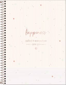 Tilibra - Caderno Espiral Capa Dura Universitário 10 Matérias Soho 160 Folhas - Listras Rosa e Lilás Happiness