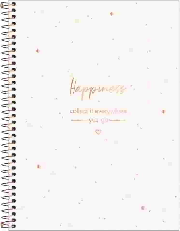 Tilibra - Caderno Espiral Capa Dura Universitário 10 Matérias Soho 160 Folhas - Listras Rosa e Lilás Happiness