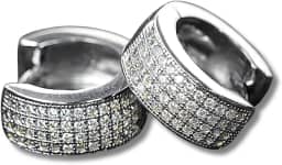 Brinco Unisex 'Highstyle' – Cravejado com Zircônias – Semijoia de Luxo em Prata – Brilho Intenso – Acompanha Bolsa de Veludo