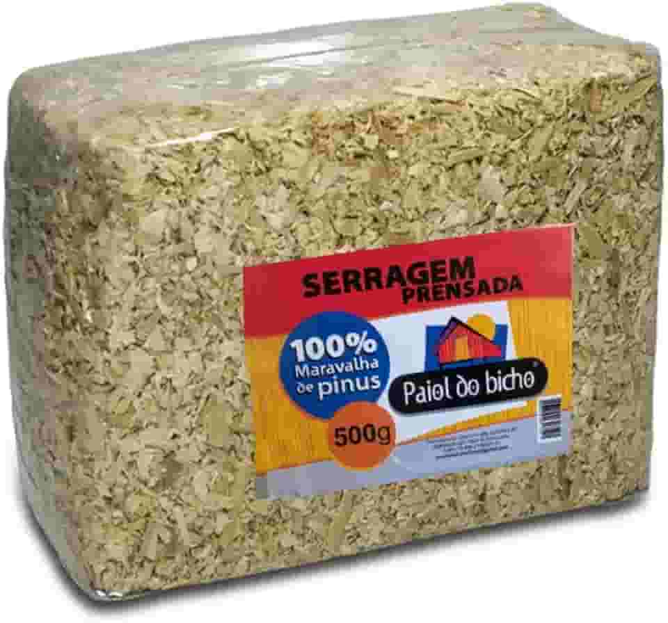 2.5Kg Serragem Prensada Maravalha de Pinus para Forração Higiene e Conforto de Hamsters e Outros Roedores - Paiol do Bicho Kit 5 x 500G