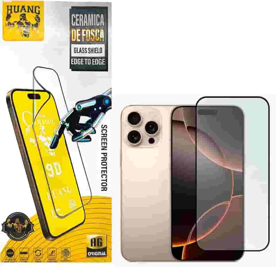 Película Cerâmica Fosca 9D Protetora de Tela Anti-riscos queda Proteção Total Compatível com Celular Iphone X/11/12/13/14/15/16e PRO MAX (16 PRO)