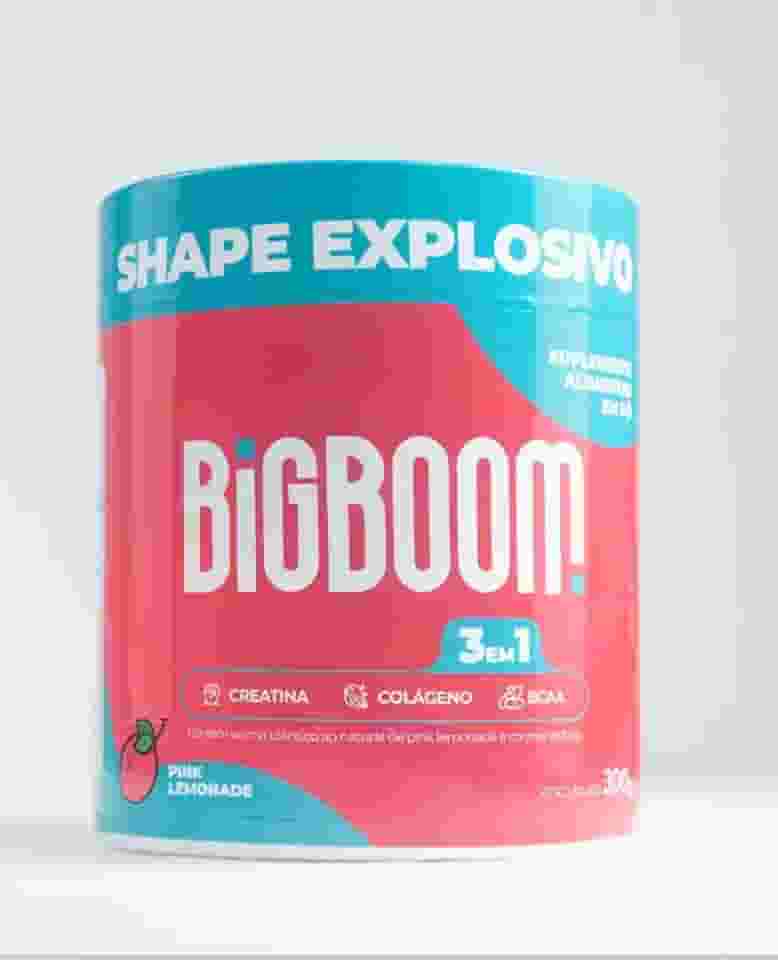 Creatina - BIGBOOM - 100% Pura 300G. A única 3 em 1 | Colágeno, BCAA + Creatina Monohidratada - para mulheres, crescimento de glúteos, crescimento muscular, aumento de energia, auxílio cognitivo e Colágeno.