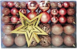 Kit C/100 Bolas de Natal Lisas/Foscas/Glitter - Rose