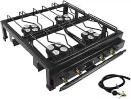 Fogão 4 Bocas A Gás Industrial Alta Pressão Preto Roa